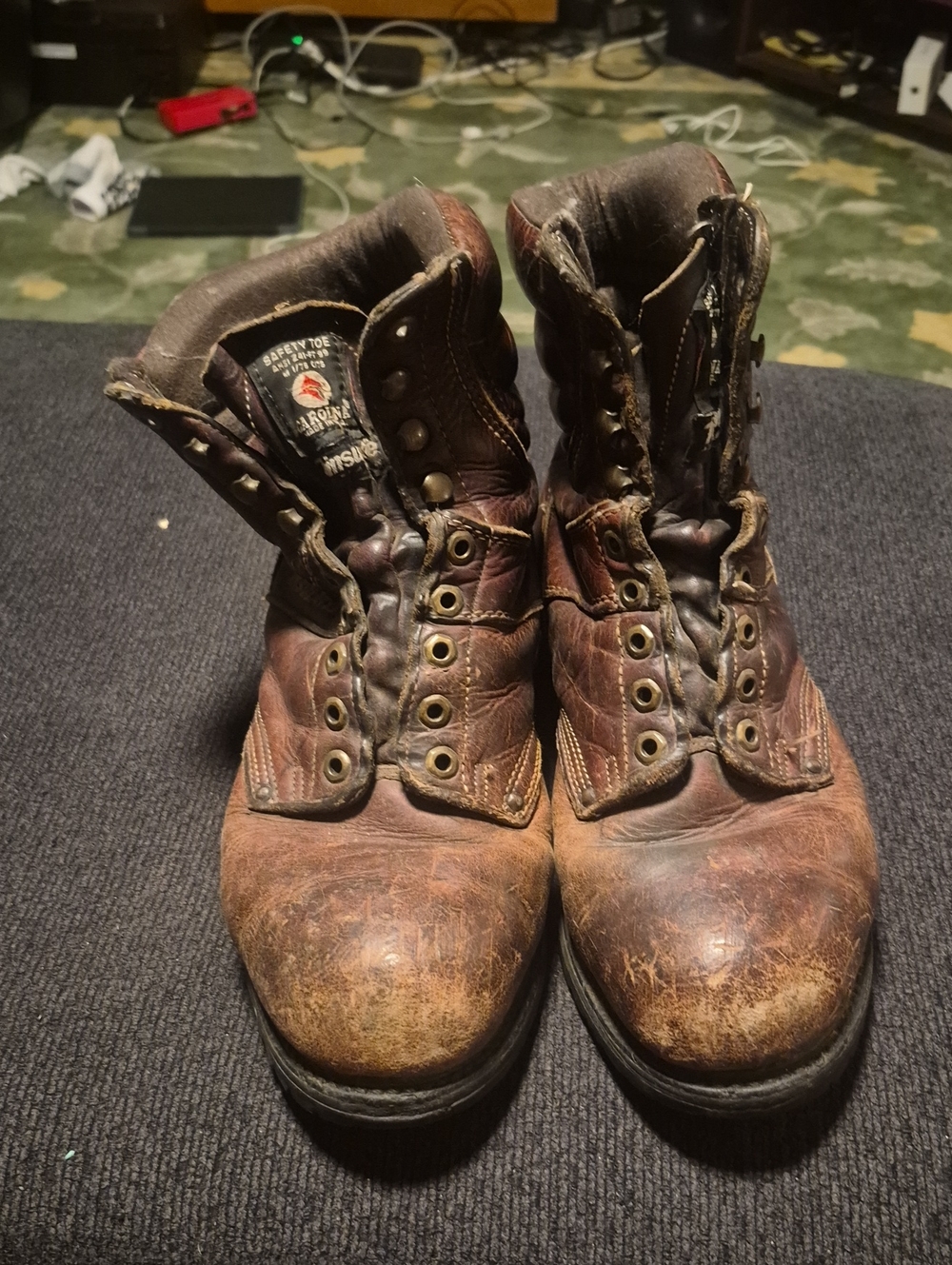 Work Leather Boots - Brown